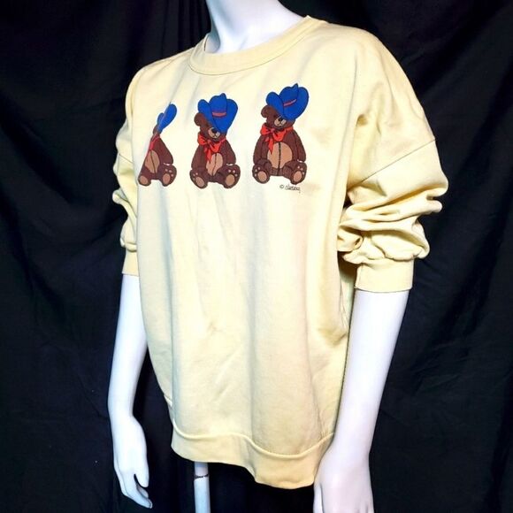 Vintage Ala Wishes Cowboy Teddy Bear Sweatshirt OS - Picture 2 of 6
